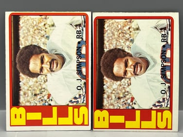 Lot Of (2) 1972 Topps #160 O.J. Simpson (HOF) - Bills