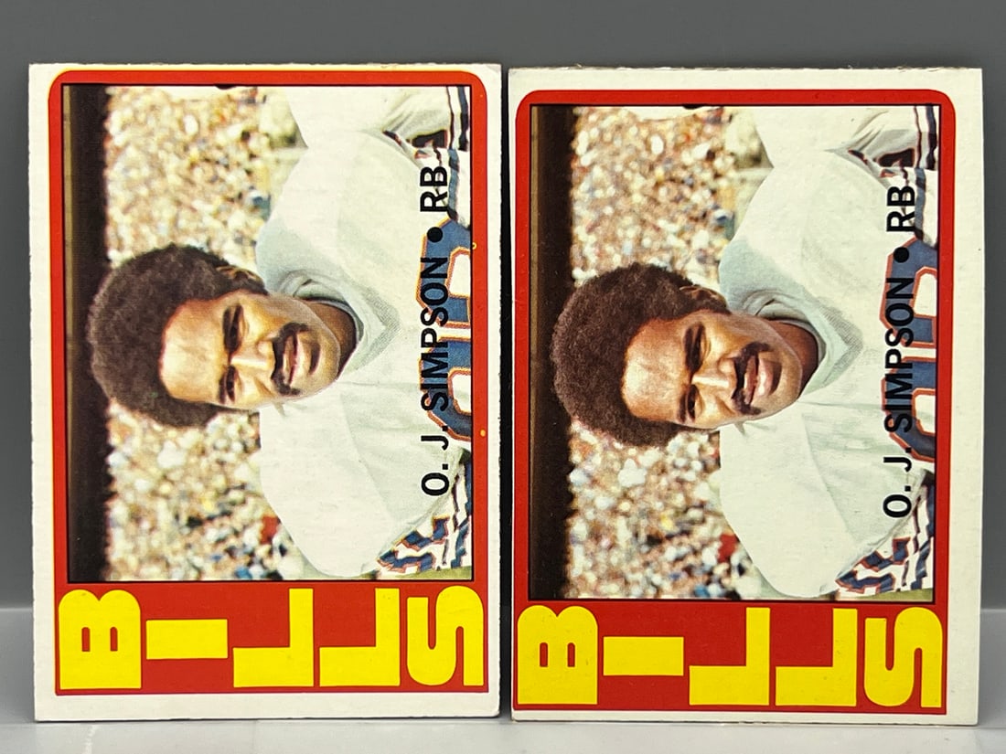 Lot Of (2) 1972 Topps #160 O.J. Simpson (HOF) - Bills (1 of 2)