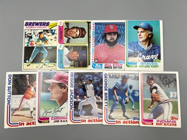 Lot of (9) 1974-82 Topps Baseball Star Player Cards - Varying Conditions