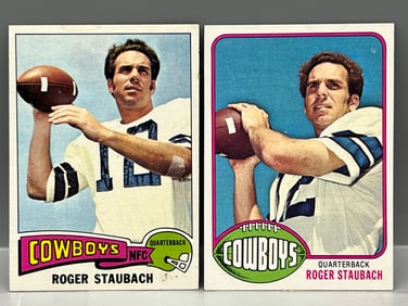 Lot Of (2) Roger Staubach: 1975 Topps #145  &  1976 Topps #395