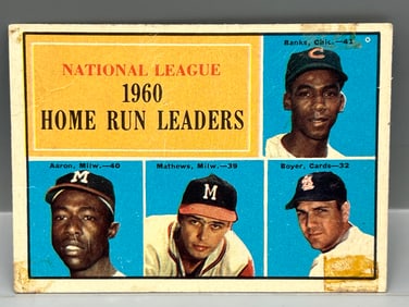 1961 Topps NL Home Run Leaders Banks/Aaron/Mathews/Boyer #43