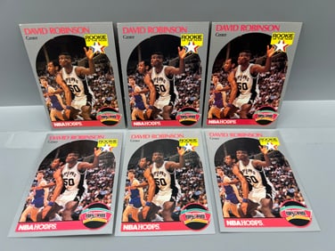 Lot of (6) 1990 Hoops David Robinson #270 - 2nd Year Cards