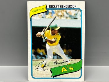 1980 Topps #482 Rickey Henderson Rookie (HOF) - Athletics