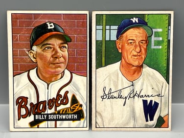 1951 Bowman Billy Southworth #207 & 1952 Bowman Bucky Harris #158