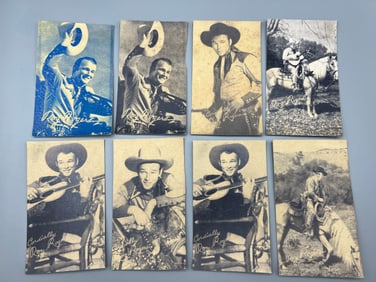 Lot of (8) Vintage Roy Rogers Western Oversized Cards