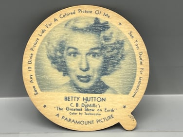 1952 Dixie Lids Nelson's Cloverland Betty Hutton