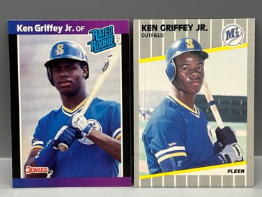 Ken Griffey Jr. 1989 Donruss RC #33 & Fleer RC #548
