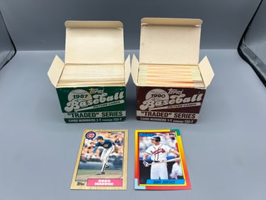 1987 & 1990 Topps Traded Baseball Sets W/ Greg Maddux RC & David Justice RC