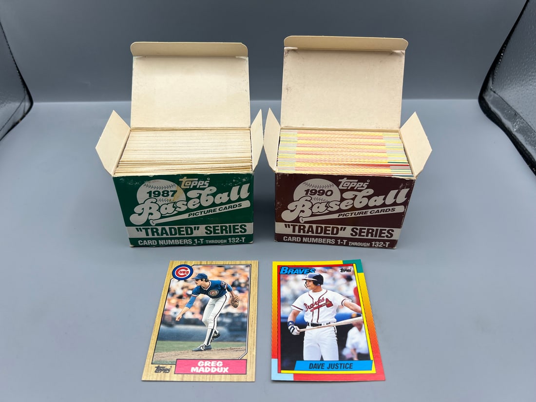 1987 & 1990 Topps Traded Baseball Sets W/ Greg Maddux RC & David Justice RC (1 of 3)