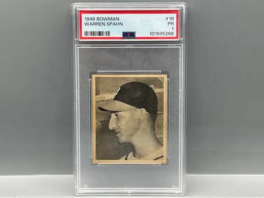 1948 Bowman Warren Spahn RC #18 PSA PR 1