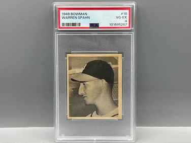 1948 Bowman Warren Spahn RC #18 PSA VG-EX 4