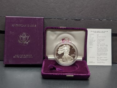 1986-S American Silver Eagle, .999 Silver In OGP With COA