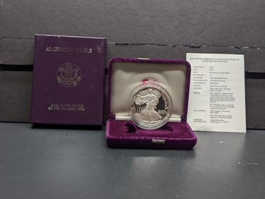 1987-S American Silver Eagle, .999 Silver In OGP With COA