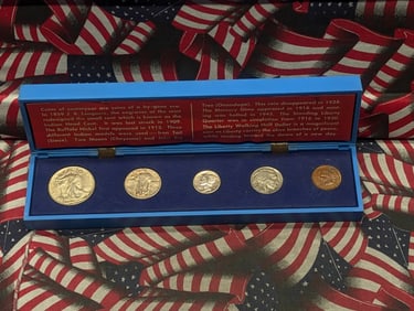 Coins of Yesteryear 5-Coin Set (1945 Walking Lib Half Dollar, 1930 Standing Lib Quarter, 1941