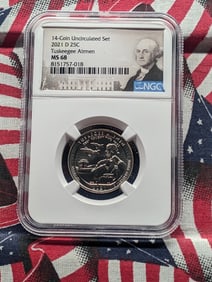 2021-D Tuskegee Airmen Washington Quarter, NGC MS 68