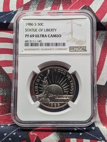 1986-S Statue Of Liberty Half Dollar, NGC PF 69 Ultra Cameo