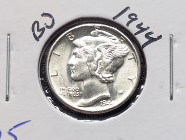 1944 Silver Mercury Dime