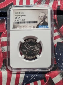 2022-D Maya Angelou Washington Quarter, NGC MS 67