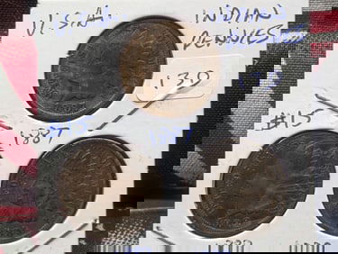 1887, 1888, & 1889 Indian Head Cents