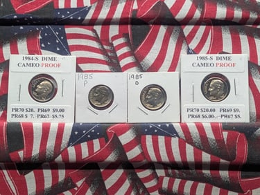 1984-S & 1985 PD&S Roosevelt Dimes