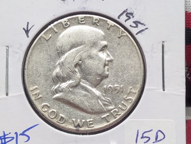 1951 Silver Franklin Half Dollar