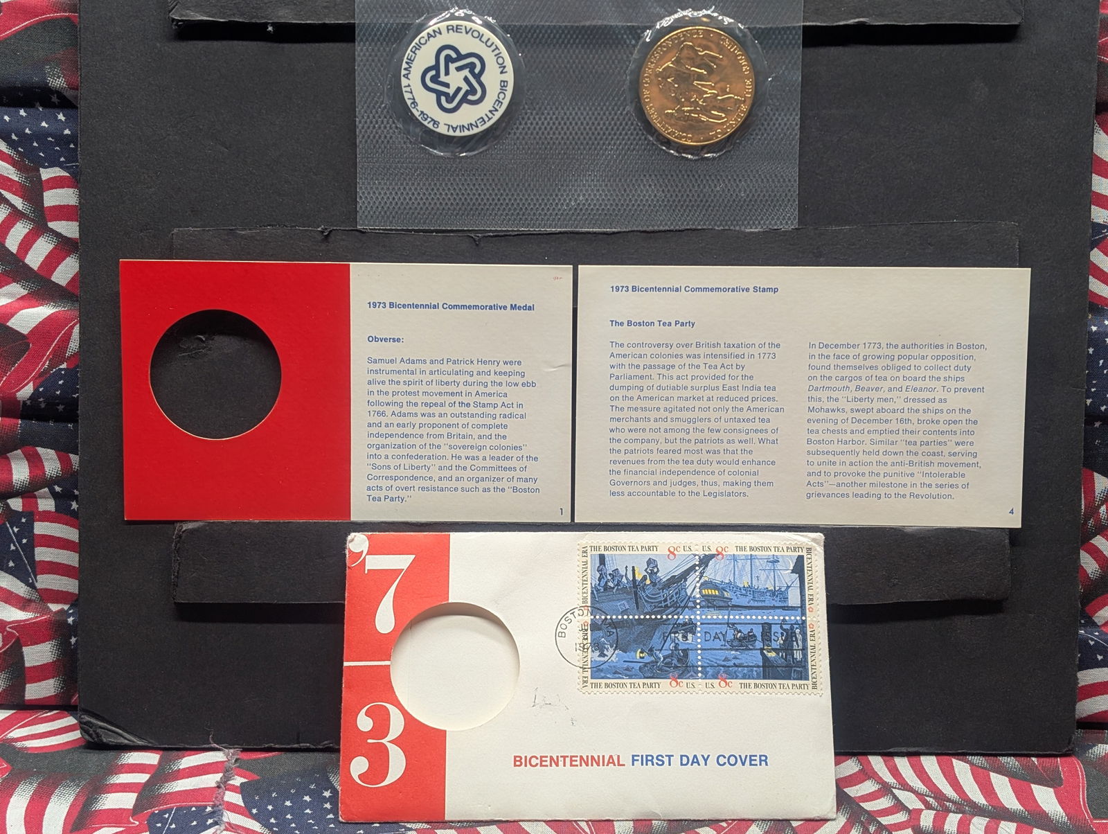 1973 Bicentennial Commemorative Medal & First Day Cover: 1973 Bicentennial Commemorative Medal & First Day Cover