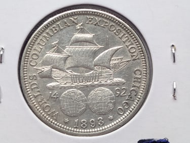 1893 Commemorative World's Columbian Exposition Silver Half Dollar - 90% Silver