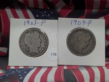 1903-P and 1904-P Barber Half Dollar