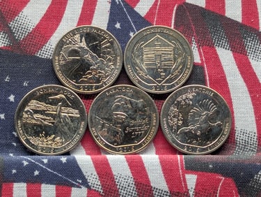 North Carolina, Nebraska, New York, Delaware, & Louisiana 2015-S "Proof" National Parks Washington