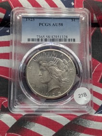 1925-P Peace Dollar PCGS AU 58
