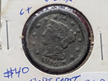 1846 Braided Hair Large Cent - 179 Years Old!