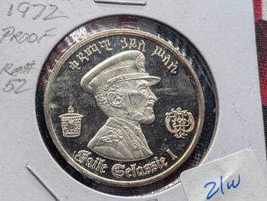 1972 Horn of Africa country 5 Birr Proof Coin .999 Silver