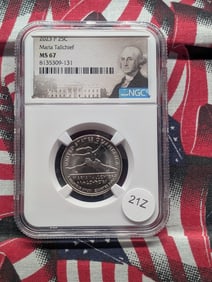 2023-P "Maria Tallchief"  Women's Quarter, (Graded MS 67 By NGC)