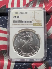 1997 American Silver Eagle One Dollar, NGC MS 69