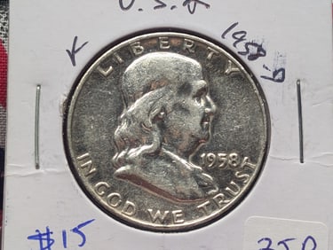 1958-D Silver Franklin Half Dollar