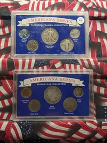 2 Americana Series Collection - includes 1912 Barber Half, 1941 Walking Liberty Half, 1916-D Barber