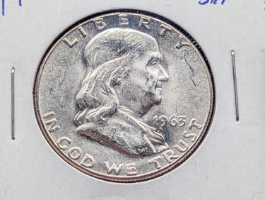 1963 Franklin Half Dollar BU From Mint Set - 90% Silver