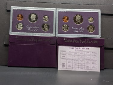 1985-S & 1986-S U.S. Proof Sets In OGP