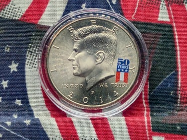 2014-P Kennedy Half Dollar In Capsule Enhanced w/50 Years Mark