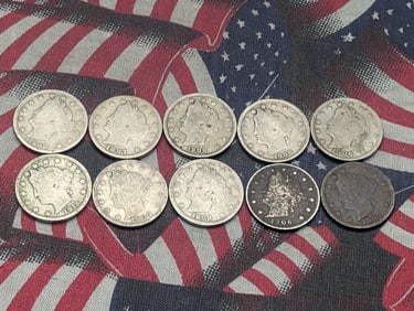 (10) Assorted Date Liberty Head V Nickels