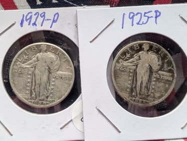 1925 and 1929 Standing Liberty Quarter