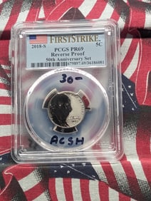 2018-S 50th Anniversary Set Reverse Proof Jefferson Nickel PR 69 By PCGS