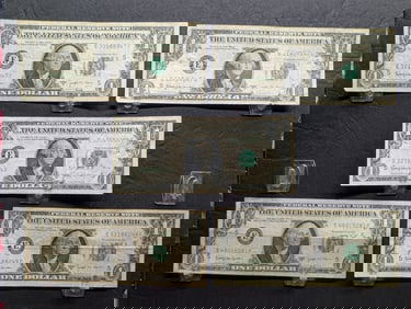 (5) 1963-B Joseph Barr $1 Federal Reserve Notes