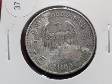 1934 Germany 5 Reich Mark