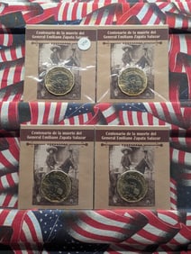 (4) 2019 20 Pesos Coin Centenario de la muerte del General Emiliano Zapata Salazar