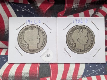1906-O and 1906-D Barber Half Dollar