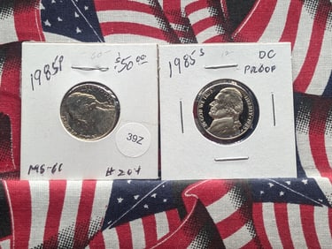1985-P & 1985-S Proof Jefferson Nickels