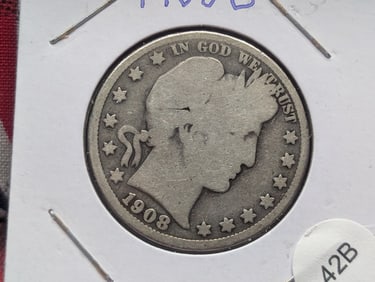1908-O Barber Half Dollar