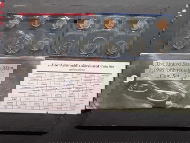 1996 P&D Uncirculated Coin Set, NO West Point Dime