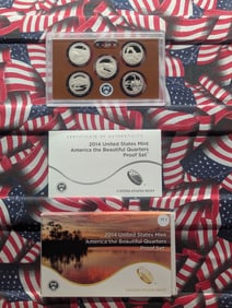 2014-S U.S. Mint America The Beautiful Quarters Proof Set In OGP With COA